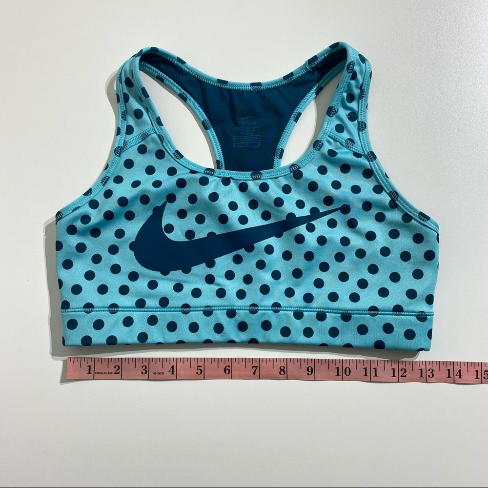Nike Dri-Fit Sports Bra light blue with dots Size M - Picture 5 of 5